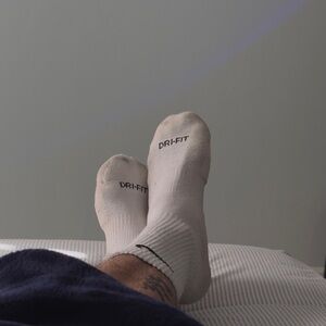 Nike Dri-FIT White Athletic Socks